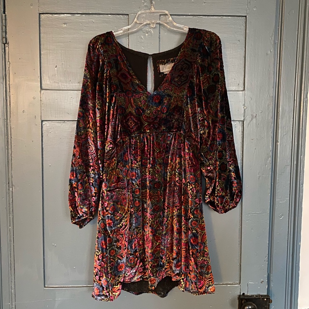 Mona Burnout Velvet Dress